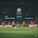ticker: teilnehmer: dynamo dresden gegen 1. fsv mainz 05
