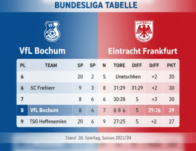 teilnehmer: vfl bochum gegen eintracht frankfurt tabelle